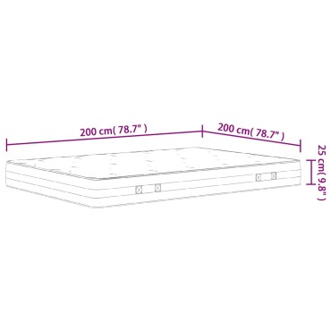 vidaXL Στρώμα με Pocket Springs Μεσαία Σκληρότητα 200x200cm 1 τεμ. - Διπλό