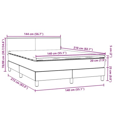 vidaXL Κρεβάτι Boxspring με Στρώμα Σκούρο Πράσινο 140x210εκ. Βελούδινο