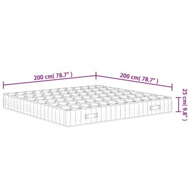 vidaXL Στρώμα με Pocket Springs Μεσαία Σκληρότητα 200x200cm 1 τεμ. - Διπλό