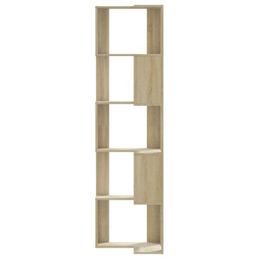 vidaXL Βιβλιοθήκη Γωνιακή 5 Επ. Sonoma Δρυς 50x50x179cm Επεξ. Ξύλο 1 τεμ.