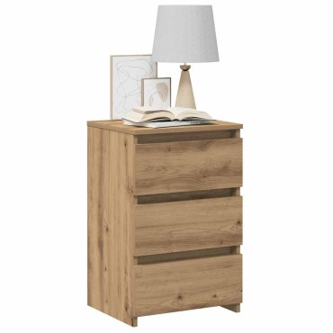 vidaXL Κομοδίνα 2 τεμ.Αρτισιανή Δρυς 40x35x62,5cm Επεξ. Ξύλο