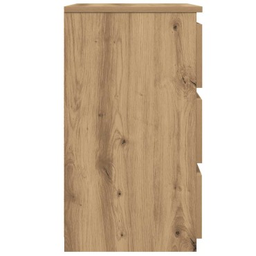 vidaXL Κομοδίνα 2 τεμ.Αρτισιανή Δρυς 40x35x62,5cm Επεξ. Ξύλο