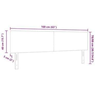 vidaXL LED Κεφαλάρι Σε Απλή Σχεδίαση Σκούρο Γκρι Κορντούρα 160x5x88cm