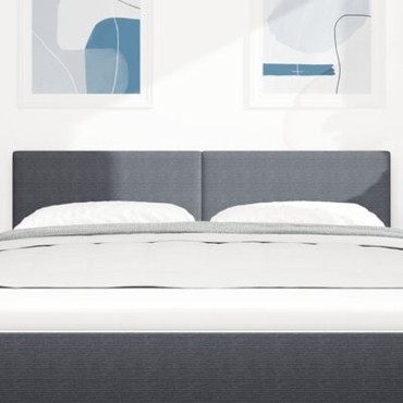 vidaXL LED Κεφαλάρι Σε Απλή Σχεδίαση Σκούρο Γκρι Κορντούρα 160x5x88cm