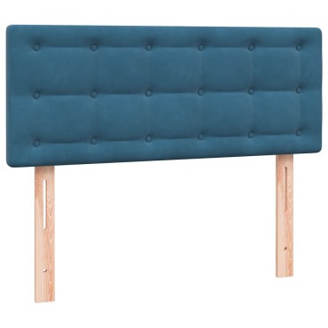 vidaXL Κρεβάτι Boxspring με Στρώμα Σκούρο Μπλε 120x210 εκ. Βελούδινο