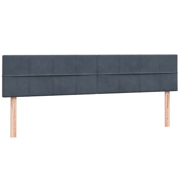 vidaXL Κρεβάτι Boxspring με Στρώμα Σκούρο Γκρι 200x210 εκ. Βελούδινο