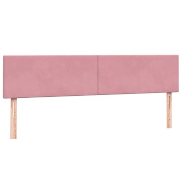 vidaXL Box Spring κρεβάτι με στρώμα ροζ 180x220 cm Βελούδινο