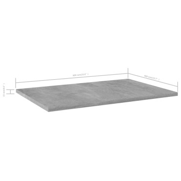 vidaXL Ράφια Βιβλιοθήκης 4 τεμ. Γκρι Σκυροδ. 60x40x1,5cm Επεξ. Ξύλο