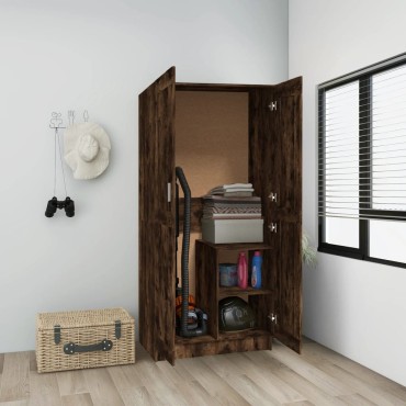 vidaXL Ντουλάπα Καπνιστή Δρυς 82,5x51,5x180cm από Επεξεργασμένο Ξύλο 1 τεμ.