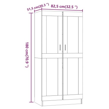 vidaXL Ντουλάπα Καπνιστή Δρυς 82,5x51,5x180cm από Επεξεργασμένο Ξύλο 1 τεμ.