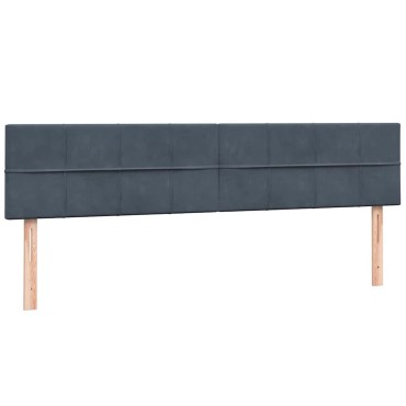 vidaXL Κρεβάτι Boxspring με Στρώμα Σκούρο Γκρι 200x210 εκ. Βελούδινο