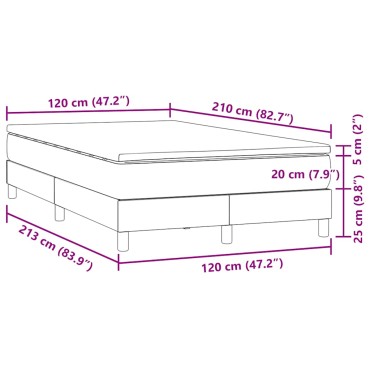 vidaXL Κρεβάτι Boxspring με Στρώμα Σκούρο Πράσινο 120x210εκ. Βελούδινο