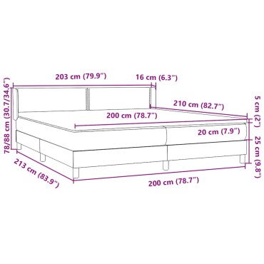 vidaXL Κρεβάτι Boxspring με Στρώμα Ροζ 200x210 εκ. Βελούδινο
