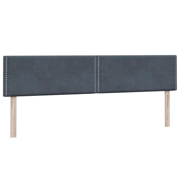 vidaXL Κρεβάτι Boxspring με Στρώμα Σκούρο Γκρι 200x210 εκ. Βελούδινο