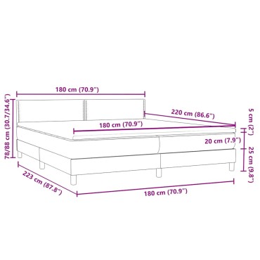 vidaXL Box Spring κρεβάτι με στρώμα ροζ 180x220 cm Βελούδινο