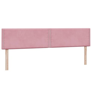 vidaXL Box Spring κρεβάτι με στρώμα ροζ 180x220 cm Βελούδινο