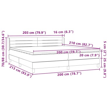 vidaXL Κρεβάτι Boxspring με Στρώμα Ροζ 200x210 εκ. Βελούδινο