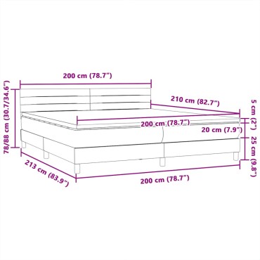 vidaXL Κρεβάτι Boxspring με Στρώμα Ροζ 200x210 εκ. Βελούδινο