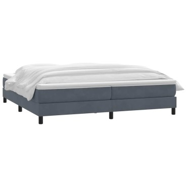 vidaXL Κρεβάτι Boxspring με Στρώμα Σκούρο Γκρι 200x210 εκ. Βελούδινο