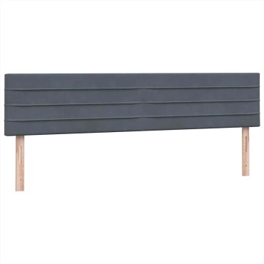 vidaXL Κρεβάτι Boxspring με Στρώμα Σκούρο Γκρι 200x210 εκ. Βελούδινο