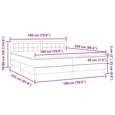 vidaXL Box Spring κρεβάτι με στρώμα ροζ 180x220 cm Βελούδινο