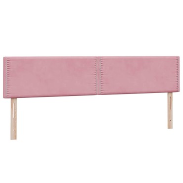 vidaXL Box Spring κρεβάτι με στρώμα ροζ 180x220 cm Βελούδινο