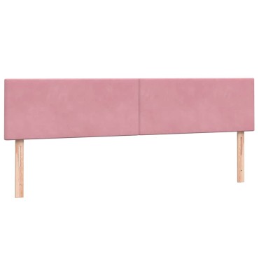 vidaXL Box Spring κρεβάτι με στρώμα ροζ 180x220 cm Βελούδινο