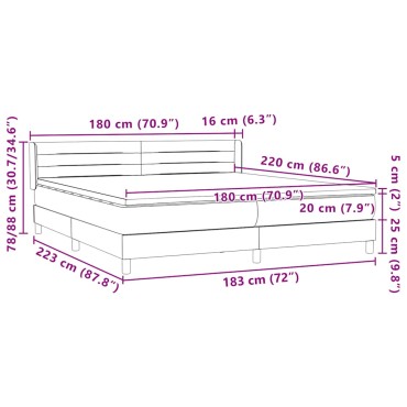 vidaXL Box Spring κρεβάτι με στρώμα ροζ 180x220 cm Βελούδινο