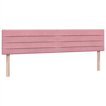 vidaXL Box Spring κρεβάτι με στρώμα ροζ 180x220 cm Βελούδινο