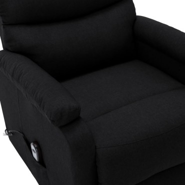 vidaXL Πολυθρόνα με Ανύψωση Μαύρη Υφασμάτινη 74x90,5x100cm 1 τεμ.