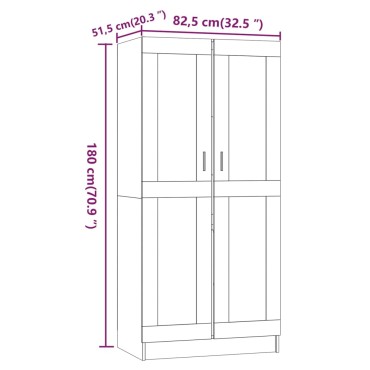 vidaXL Ντουλάπα Γκρι Sonoma 82,5x51,5x180cm από Επεξεργασμένο Ξύλο 1 τεμ.