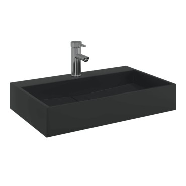 vidaXL Νιπτήρας Μαύρος Ματ 60x38x11 εκ. Συνθετικός από Τεχνητό Μάρμαρο