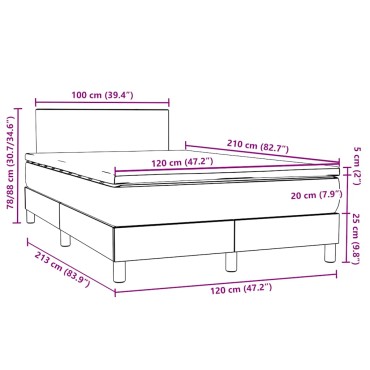 vidaXL Κρεβάτι Boxspring με Στρώμα Σκούρο Πράσινο 120x210εκ. Βελούδινο