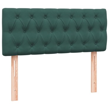 vidaXL Κρεβάτι Boxspring με Στρώμα Σκούρο Πράσινο 120x210εκ. Βελούδινο