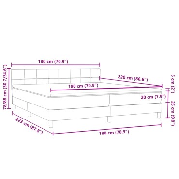 vidaXL Box Spring κρεβάτι με στρώμα ροζ 180x220 cm Βελούδινο