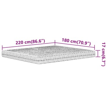 vidaXL Στρώμα Αφρού Σκληρότητα H2 H3 Λευκό 180x220cm 1 τεμ. - Διπλό