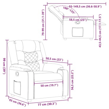 vidaXL Πολυθρόνα Ανακλινόμενη Taupe Υφασμάτινη 77x93x99cm 1 τεμ.