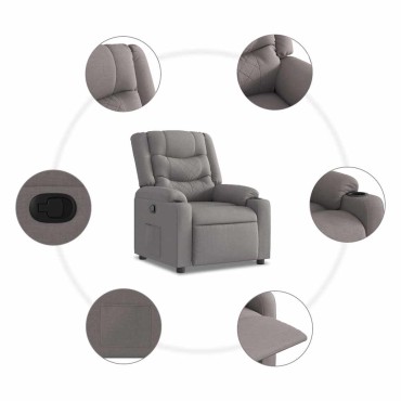 vidaXL Πολυθρόνα Ανακλινόμενη Taupe Υφασμάτινη 77x93x99cm 1 τεμ.