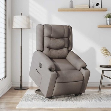 vidaXL Πολυθρόνα Ηλεκτρική Ανακλ.Taupe Υφασμάτινη 77x93x99cm 1 τεμ.