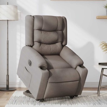 vidaXL Πολυθρόνα Ηλεκτρική Ανακλ.Taupe Υφασμάτινη 77x93x99cm 1 τεμ.