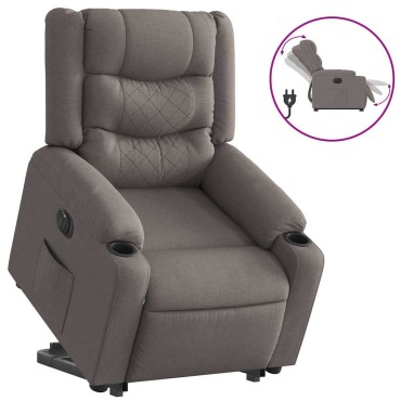 vidaXL Πολυθρόνα Ηλεκτρική Ανακλ.Taupe Υφασμάτινη 77x93x99cm 1 τεμ.