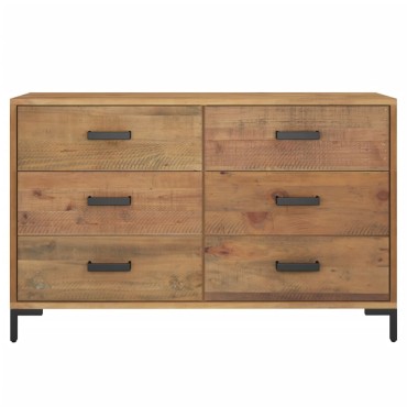 vidaXL Ντουλάπι Καφέ 110x35x70cm από Μασίφ Ξύλο Πεύκου 1 τεμ.