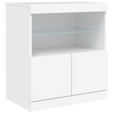 vidaXL Μπουφές με Φώτα LED Λευκός 283x37x67cm 1 τεμ.