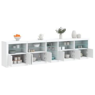vidaXL Μπουφές με Φώτα LED Λευκός 283x37x67cm 1 τεμ.