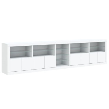 vidaXL Μπουφές με Φώτα LED Λευκός 283x37x67cm 1 τεμ.