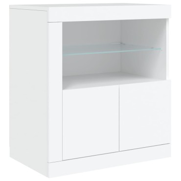 vidaXL Μπουφές με Φώτα LED Λευκός 283x37x67cm 1 τεμ.