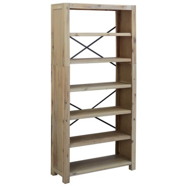 vidaXL Βιβλιοθήκη με 6 Επίπεδα 80x30x170cm Μασίφ Ξύλο Ακακίας 1 τεμ.