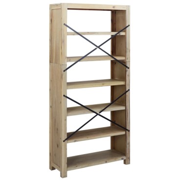 vidaXL Βιβλιοθήκη με 6 Επίπεδα 80x30x170cm Μασίφ Ξύλο Ακακίας 1 τεμ.