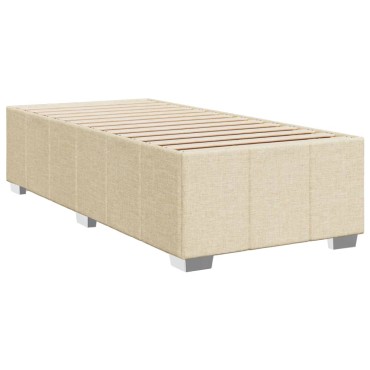 vidaXL Κρεβάτι Boxspring με Στρώμα Κρεμ 90x190 εκ.Υφασμάτινο