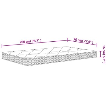 vidaXL Στρώμα Αφρού Medium Soft 70x200cm 1 τεμ. - Μονό